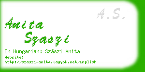 anita szaszi business card